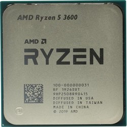 CPU AMD AM4 Ryzen 5 3600 6/12, 3.6Ghz up to 4.2Ghz, 7nm, TDP 65W, OEM 129811 - фото 10386