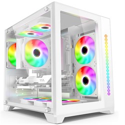 Case GINZZU V450 White, mATX, NoPSU, 1xU2, 1xU3, T.Glass, RGB Stripe, 3x120mm RGB, Controller 154833 - фото 12376