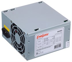 PSU EXEGATE AA450, ATX v2.3, 450W, 80mm, 24+4pin, 2xSATA, 1xMolex, OEM 99539 - фото 9848