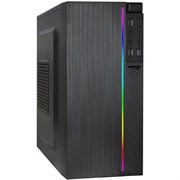 Case EXEGATE Evolution mEVO-9302 Black, mATX, NoPSU, 2xU2, 1xU3, RGB Stripe