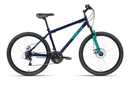 Велосипед ALTAIR MTB HT 26 2.0 D (26" 21 ск. рост. 19") 2022, темно-синий/бирюзовый, RBK22AL26114 145001