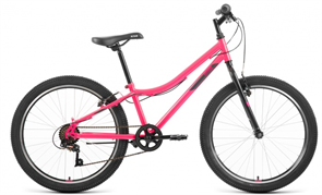 Велосипед ALTAIR MTB HT 24 1.0 (24" 6 ск. рост. 12") 2022, розовый/серый, IBK22AL24092 151868