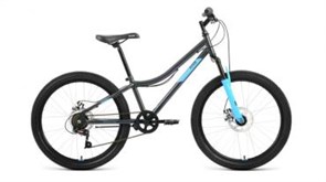 Велосипед ALTAIR MTB HT 24 2.0 D (24" 6 ск. рост. 12") 2022, темно-серый/голубой, IBK22AL24095 151871