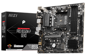 MB MSI AM4 PRO B550M-P GEN3 1xPCI-Ex16, 2xPCI-Ex1, 4xDDR4, 1xM.2, DVI/HDMI/VGA, mATX, RTL 152479