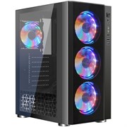 Case GINZZU CL300 Black, ATX, NoPSU, 2xU2, 1xU3, T.Glass, 4xRGB Fan 120mm 153057