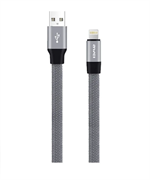 Кабель USB AWEI CL-11 Lightning Iphone 8 pin, 1m, плоский / оплетка, серый